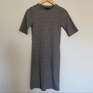 Topshop ribbed grey dress